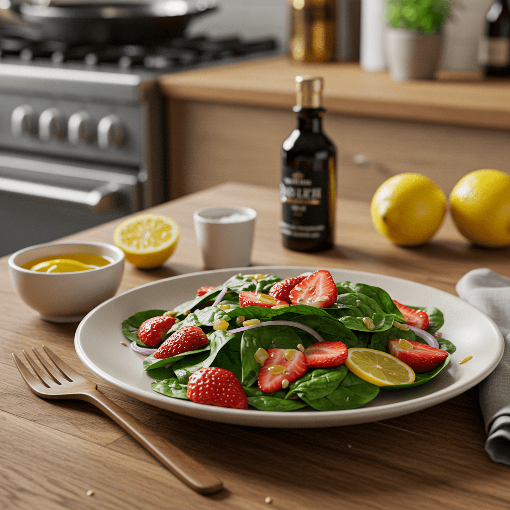 Refreshing Strawberry Spinach Salad with Lemon Drizzle