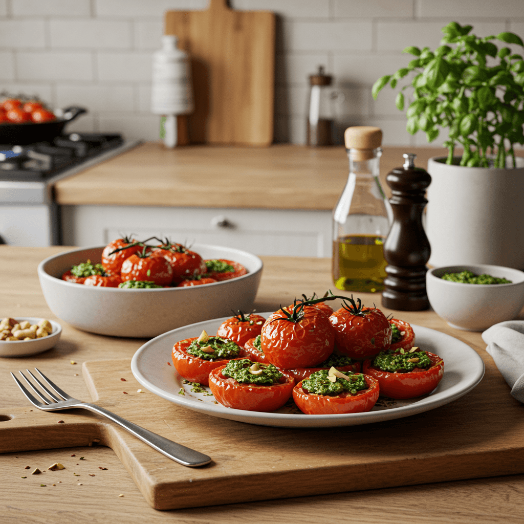 Roasted Tomato Snack Medley with Pesto and Nuts