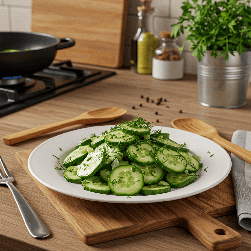 Sauteed Cucumber with Dill and Parsley