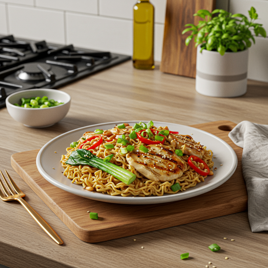 Savory Peanut Chicken Ramen Delight