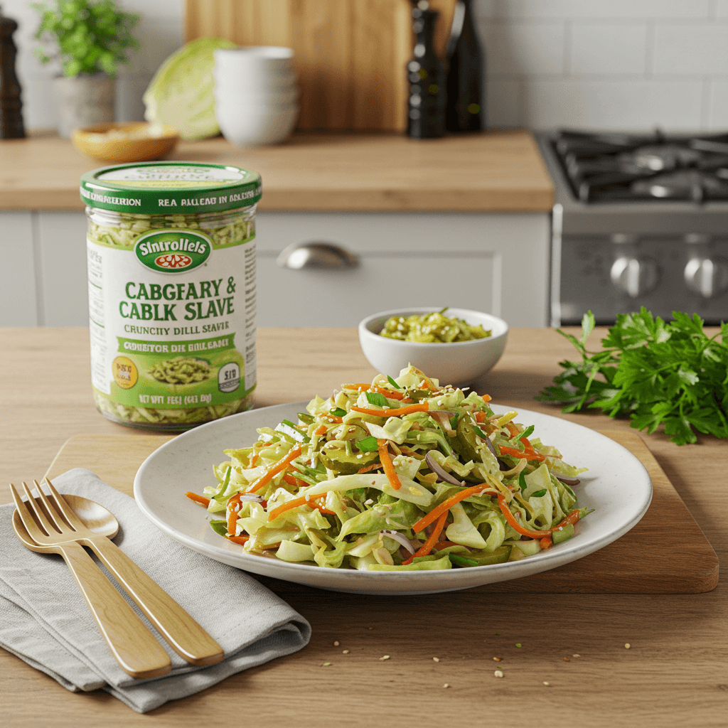 Savory Stir-Fry Cabbage & Crunchy Dill Pickle Slaw