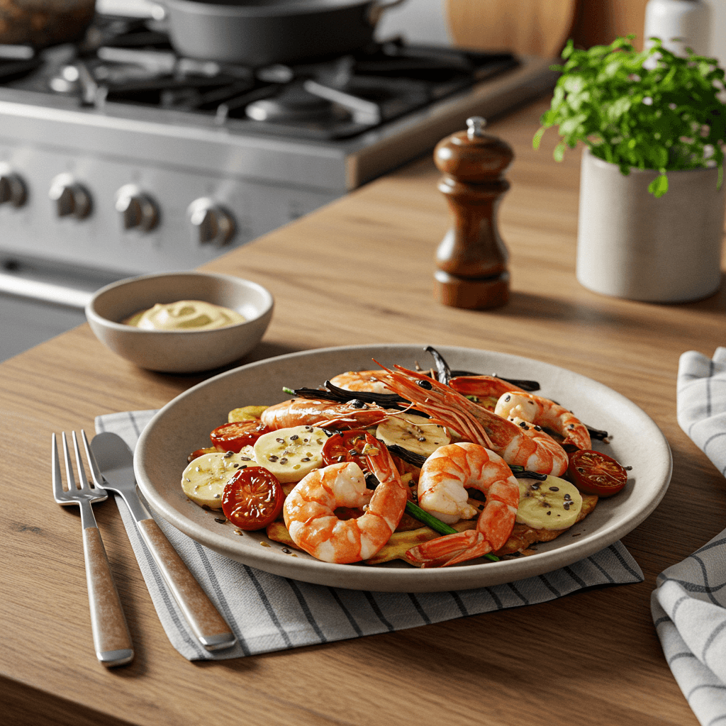 Shrimp and Vanilla Roasted Breakfast Bowl