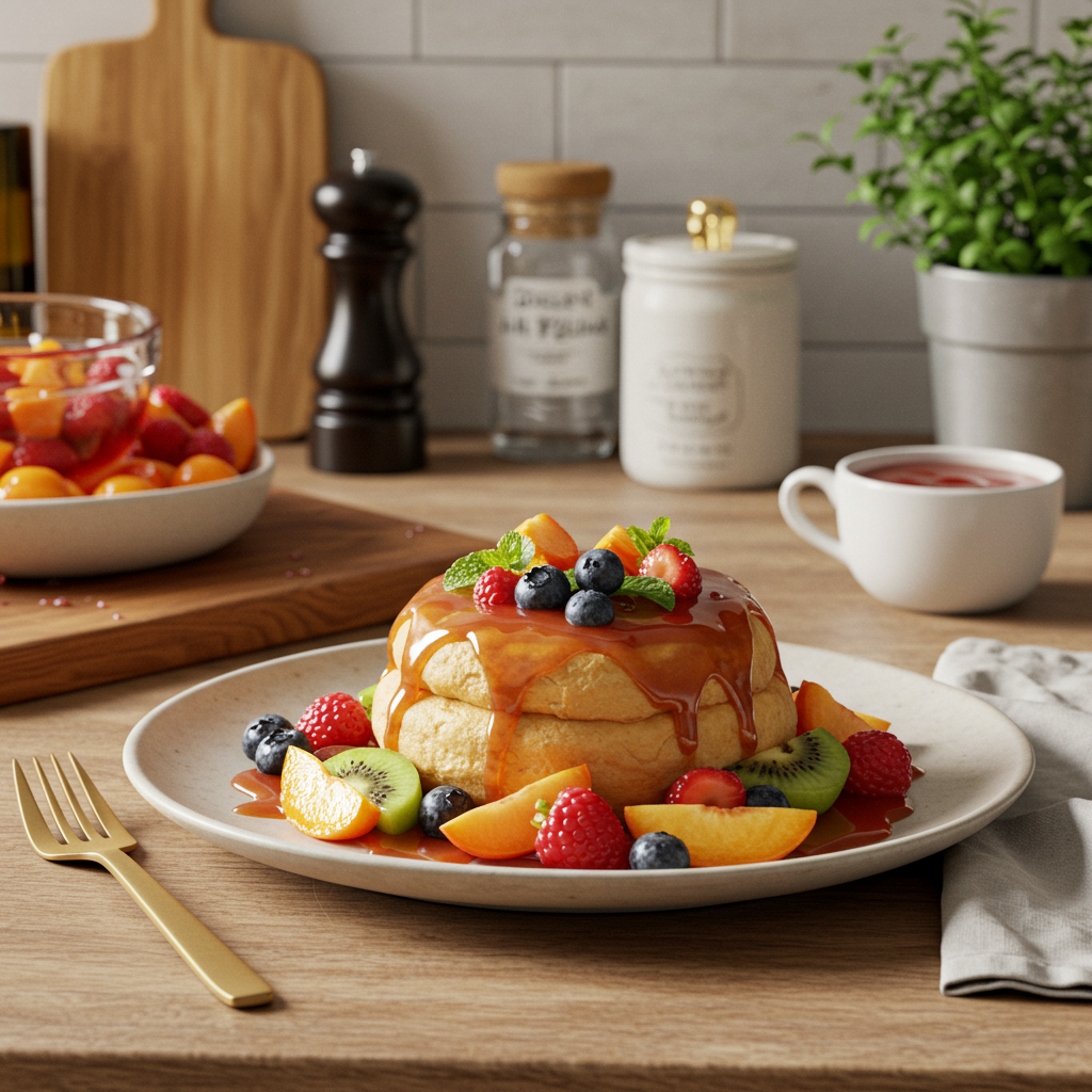 Sizzling Fruit Medley with Juicy Purée Drizzle