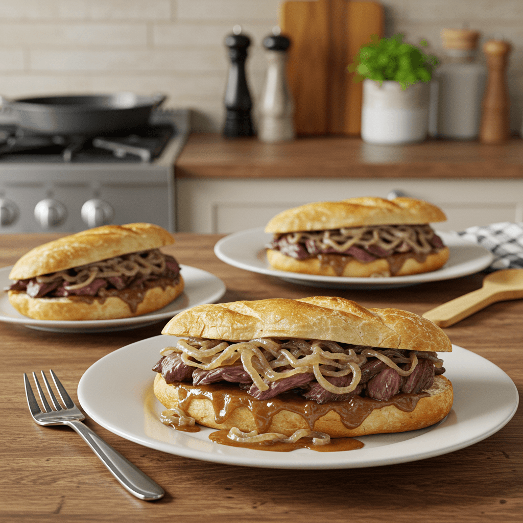 Slow-Cooked French Onion Beef Sandwiches