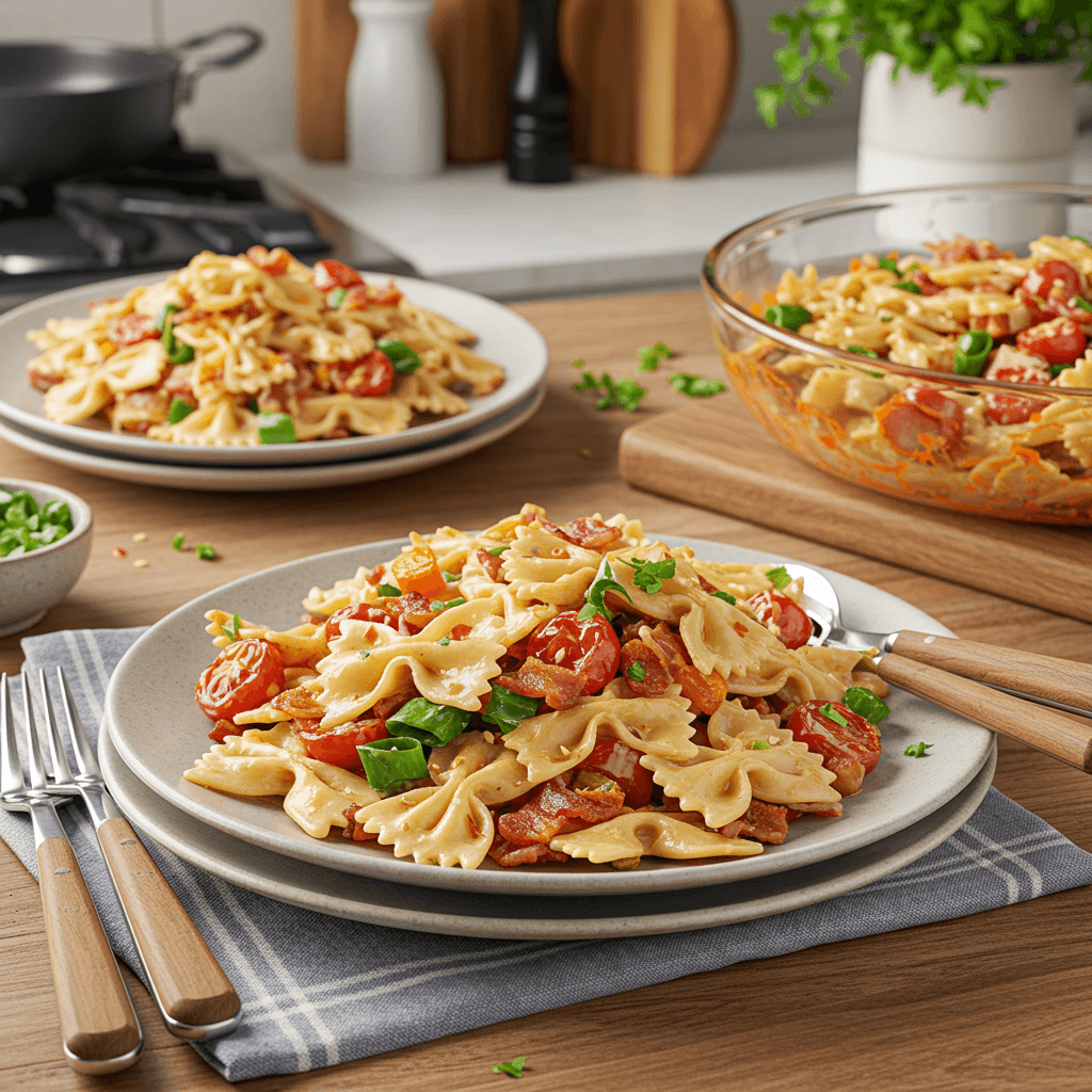 Spicy Southwest Bacon Bowtie Pasta Salad