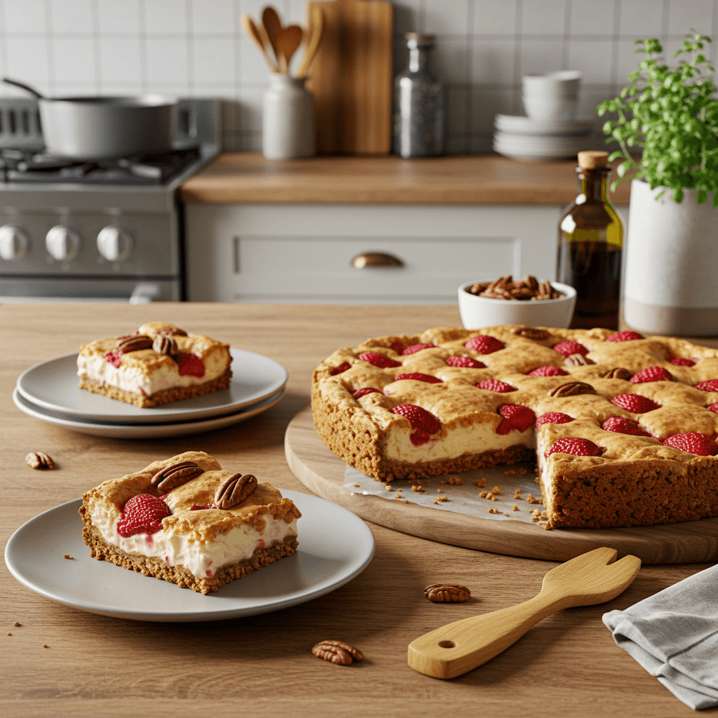 Strawberry Caramel Pecan Cheesecake Bars
