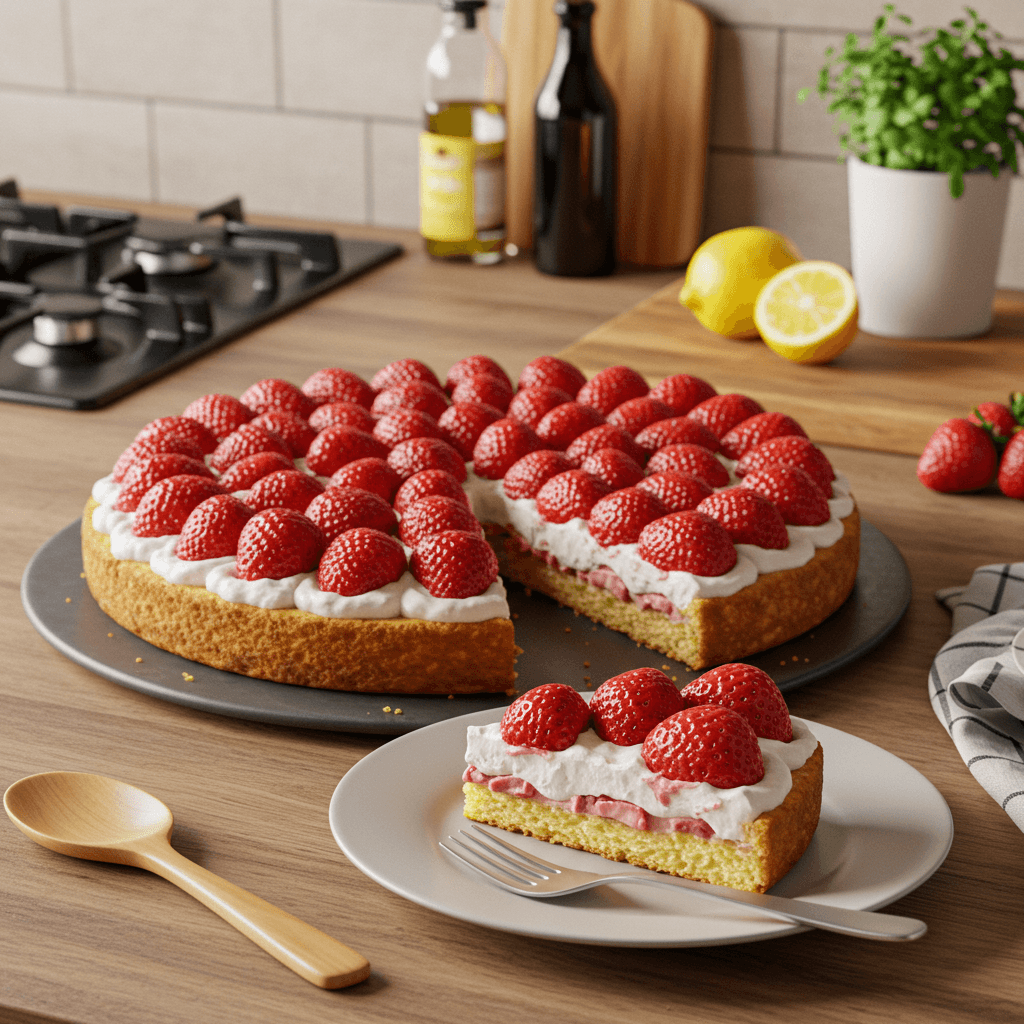 Strawberry Lemon Delight Cake