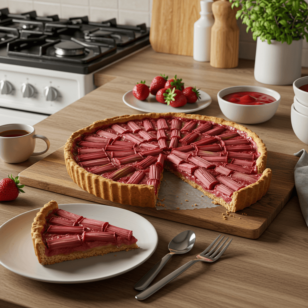 Strawberry Rhubarb Tart with Buttery Pastry Crust