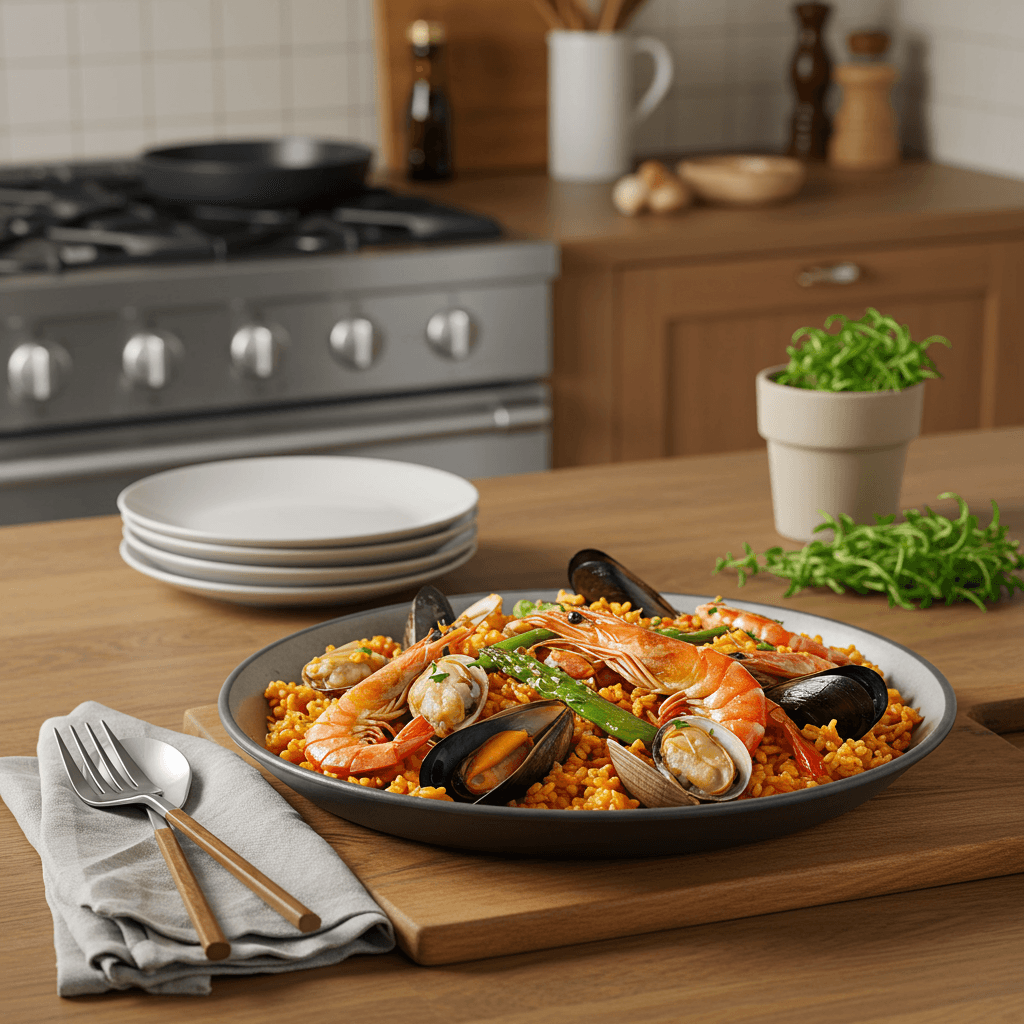 Ultimate Charcoal Grilled Seafood Paella