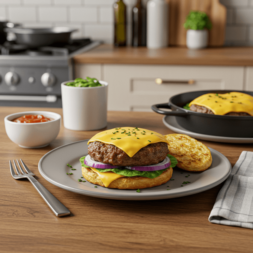 Ultimate Pan-Fried Cheeseburger Delight