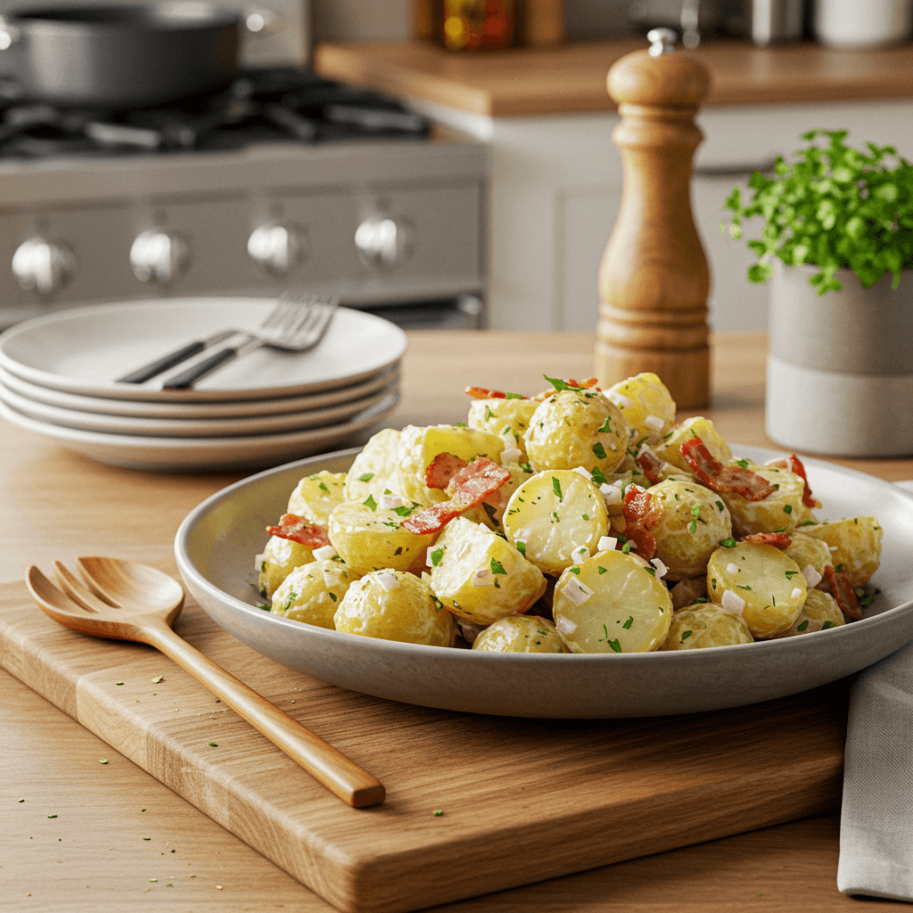 Ultimate Stovetop Potato Salad with Bacon and Herbs
