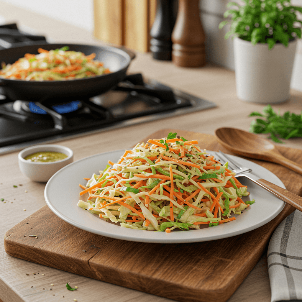 Zesty Cabbage and Carrot Slaw with Dijon Vinaigrette