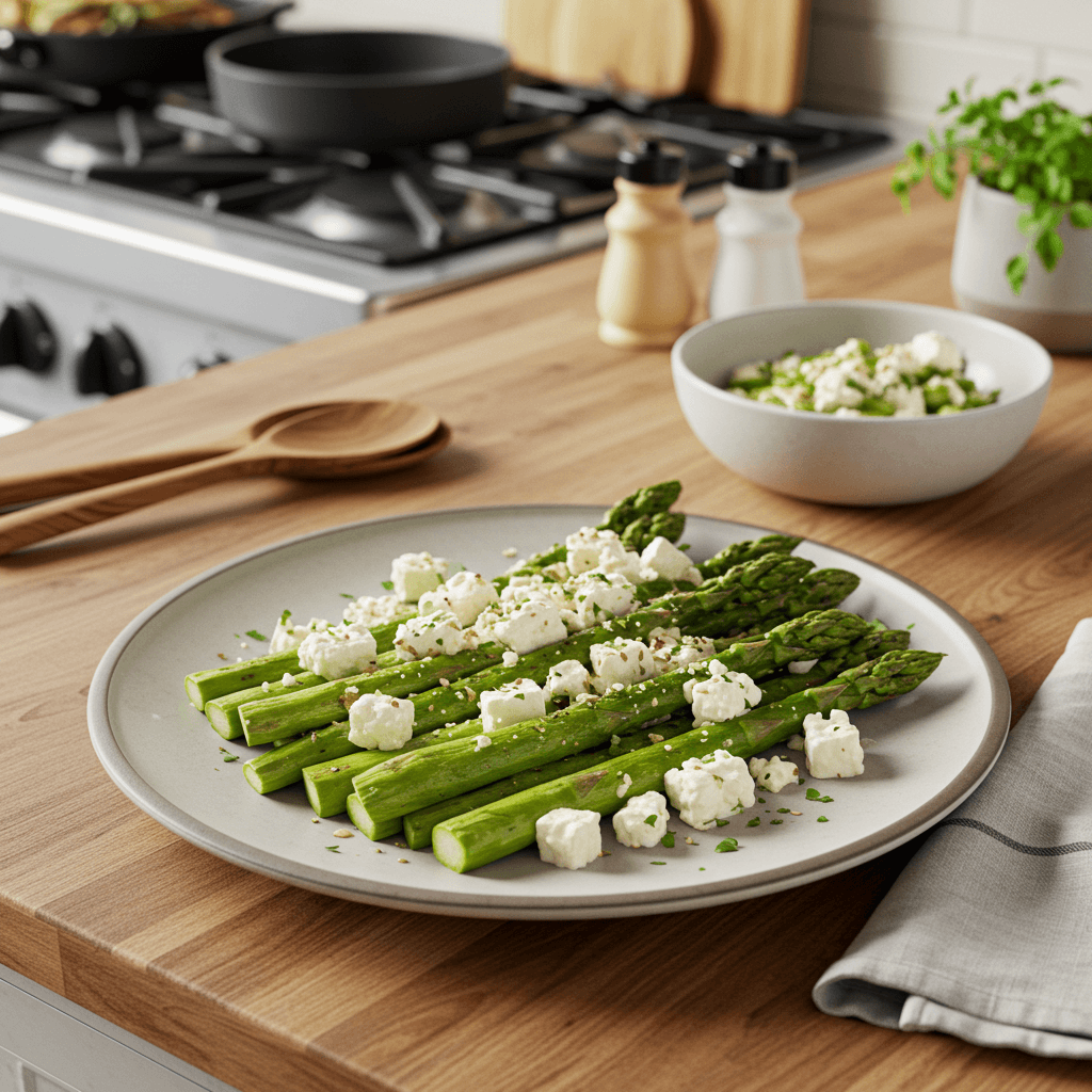 Zesty Grilled Asparagus with Parmesan and Feta