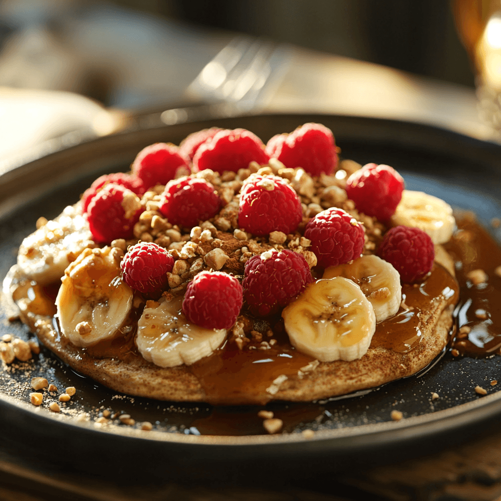 Banana-Raspberry Breakfast Delight with Maple Peanut Butter