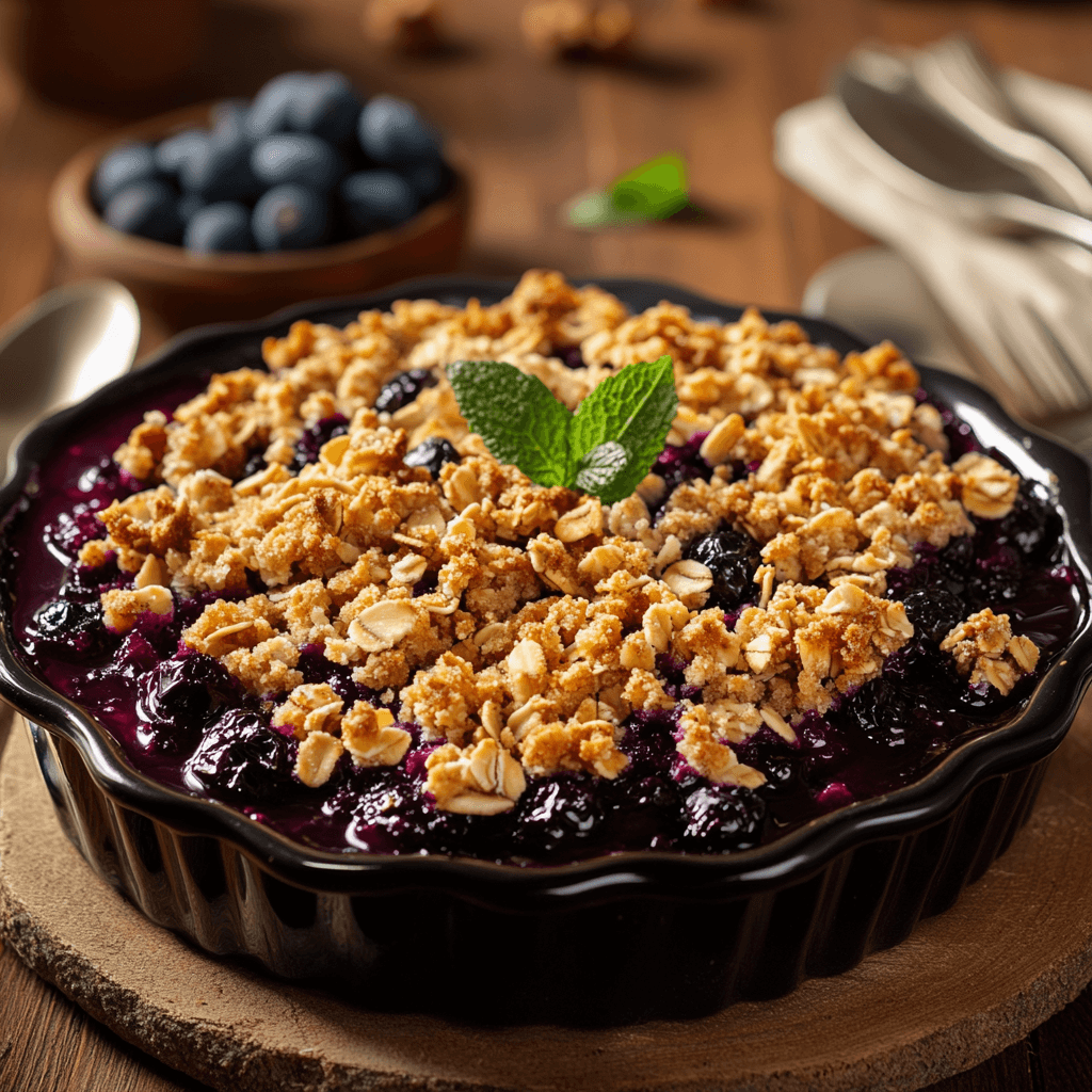 Blueberry Crisp with Walnut-Cinnamon Topping