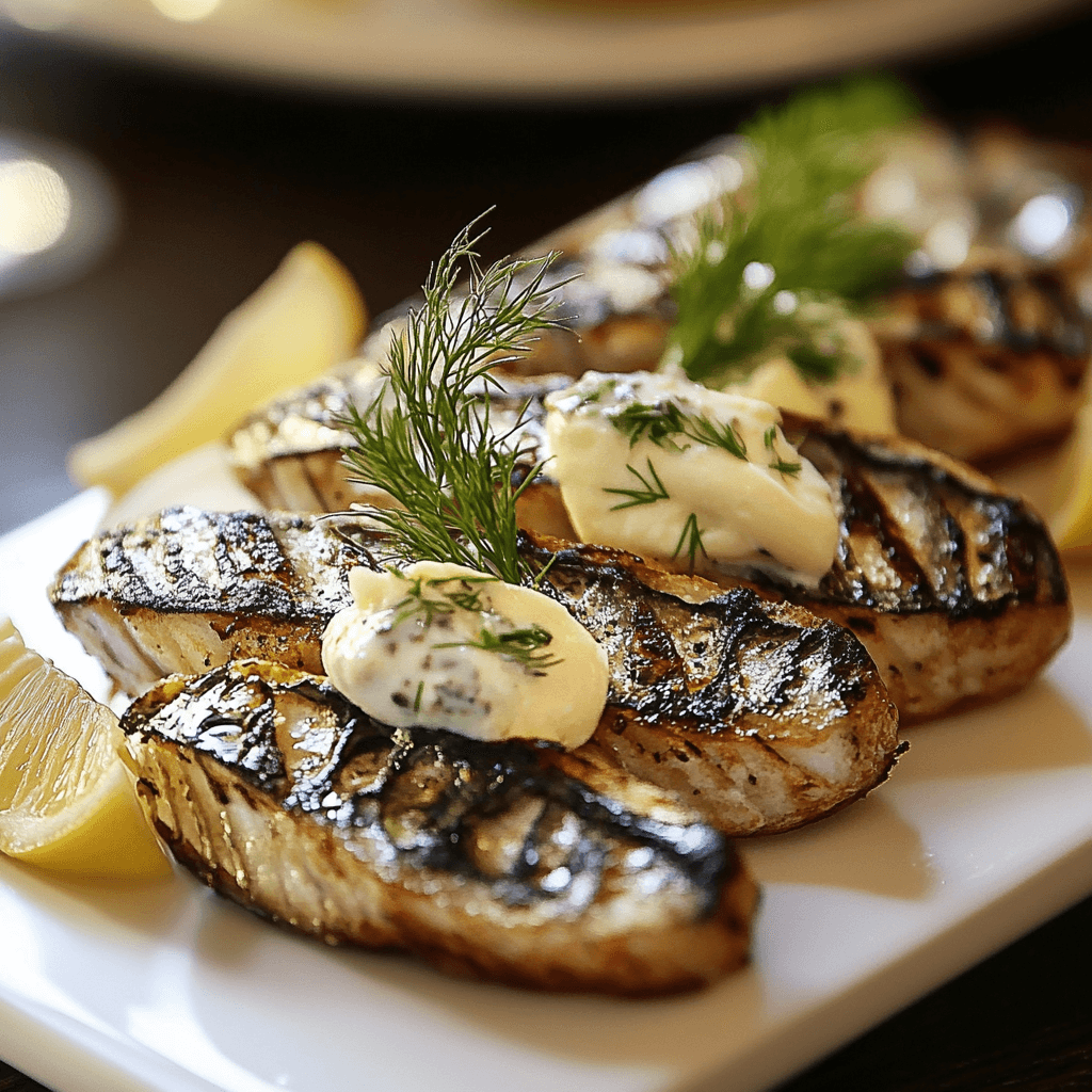 Charcoal Grilled Mackerel Bites with Lemon-Caper Spread