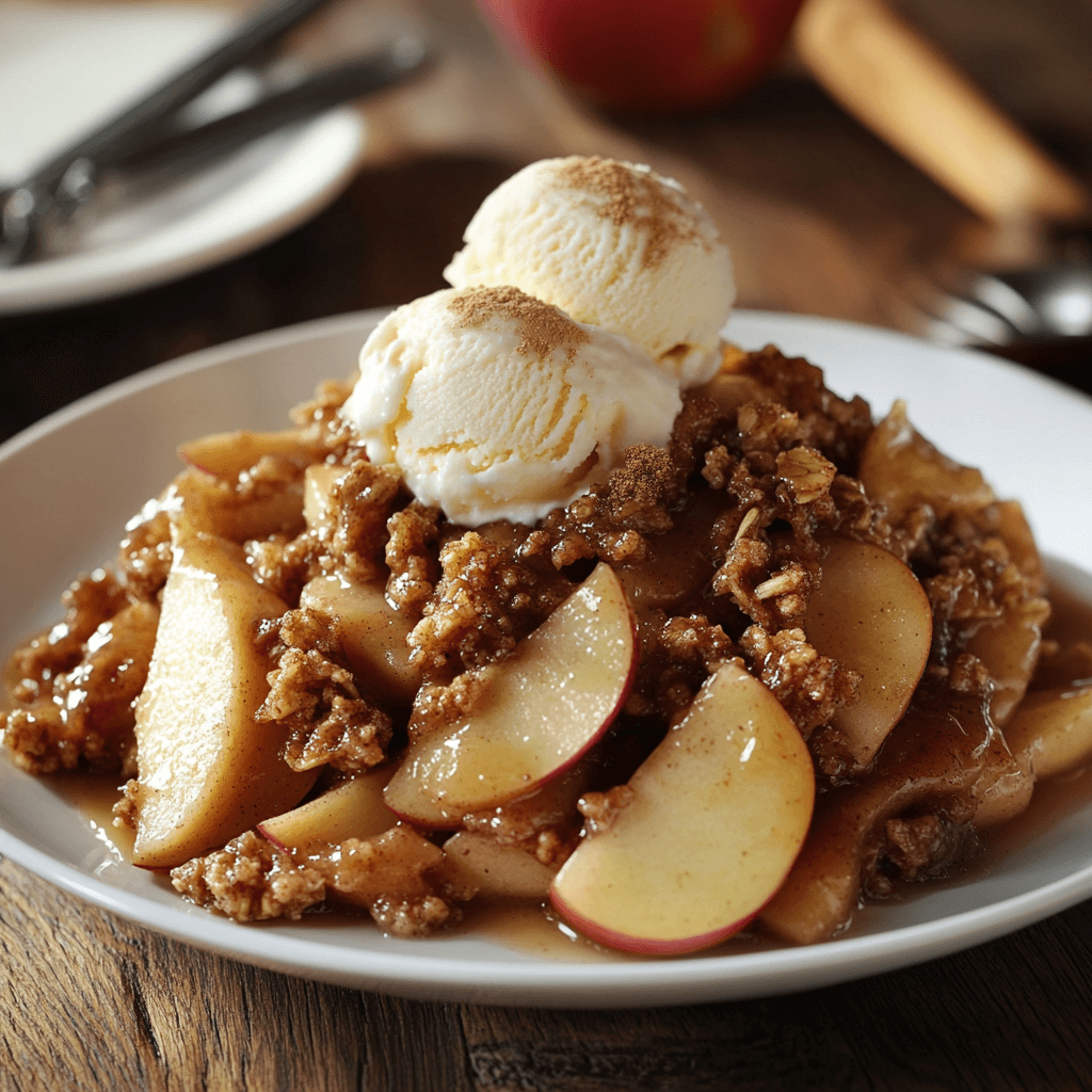 Cinnamon-Spiced Apple Crisp with Ice Cream Duo