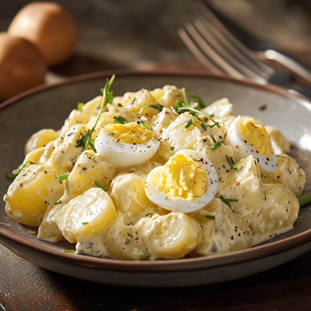 Classic Stovetop Potato Salad with Egg and Horseradish