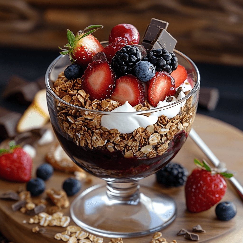 Coconut Chocolate Berry Breakfast Parfait