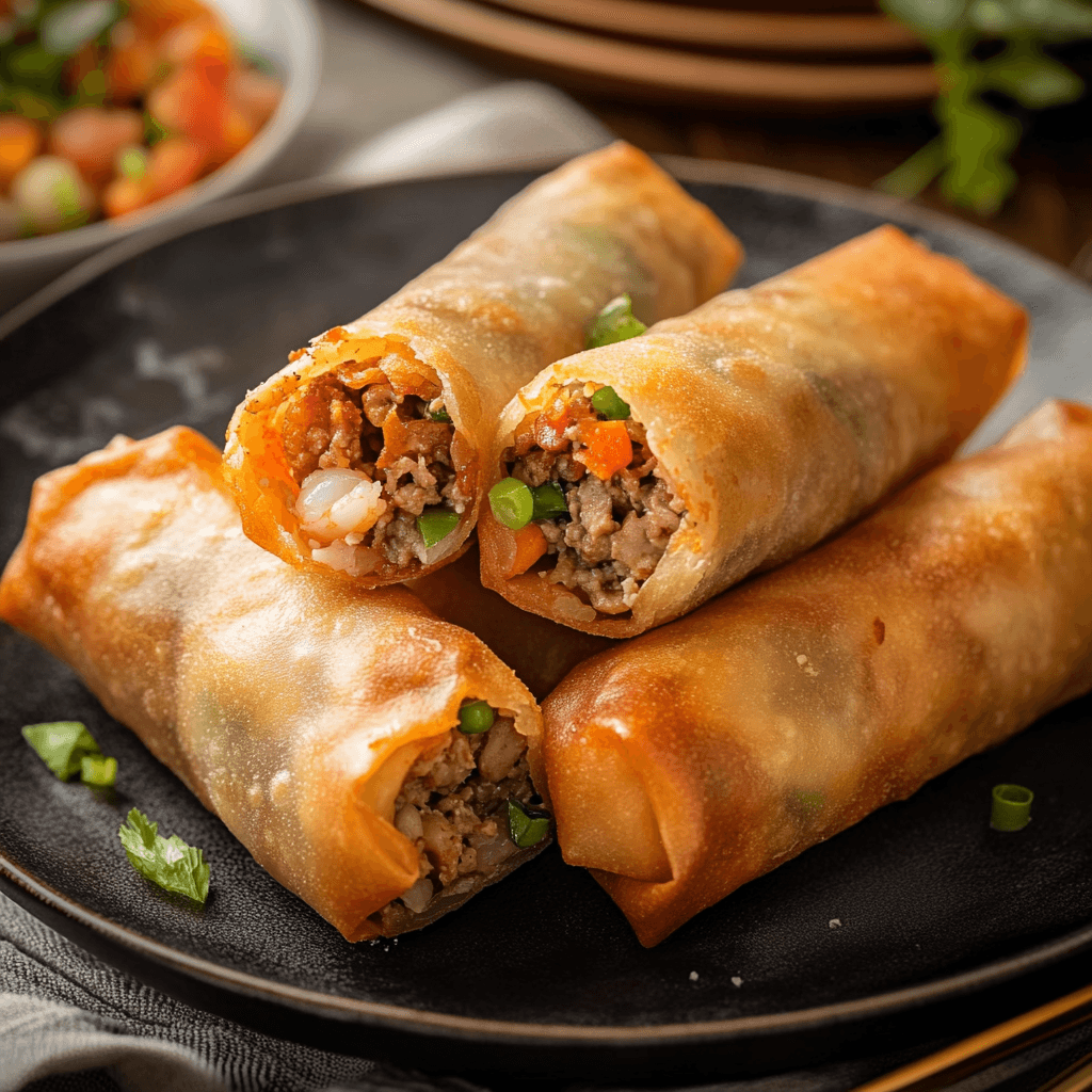 Crispy Oven-Baked Lumpia with Shrimp and Pork Filling