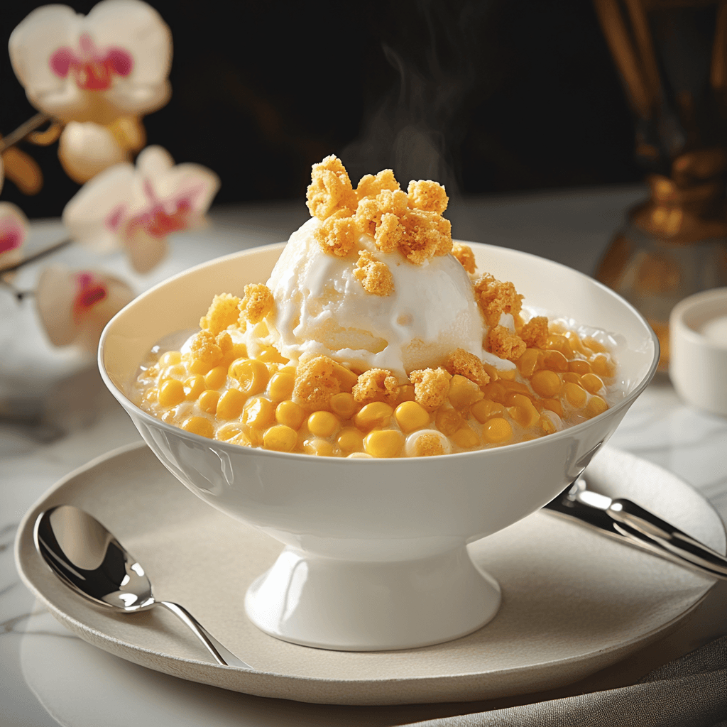 Decadent Corn and Vanilla Ice Cream Dessert Bowl