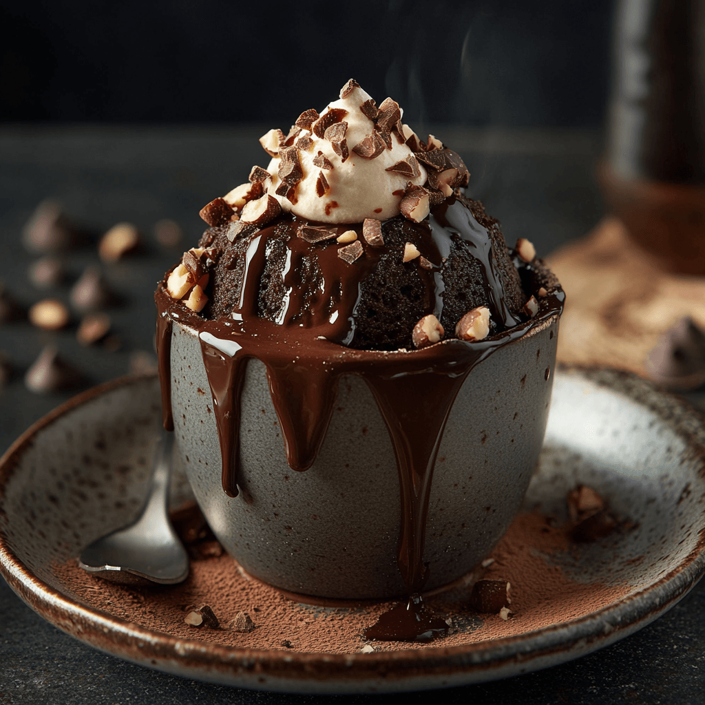 Decadent Microwave Chocolate Hazelnut Mug Cake