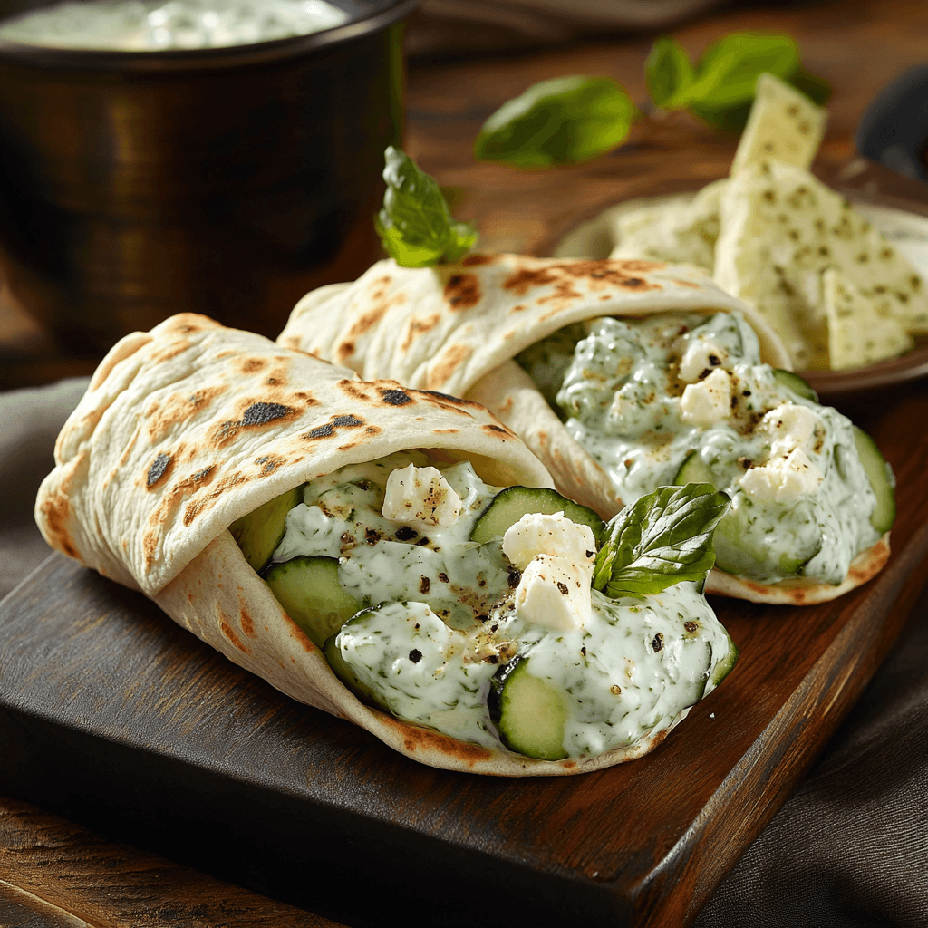 Deliciously Fresh Cucumber Tzatziki Pita Wraps