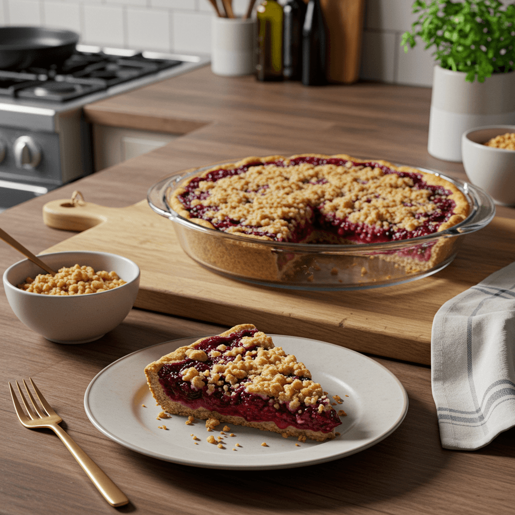 Berry Delight Microwave Pie with Streusel Topping