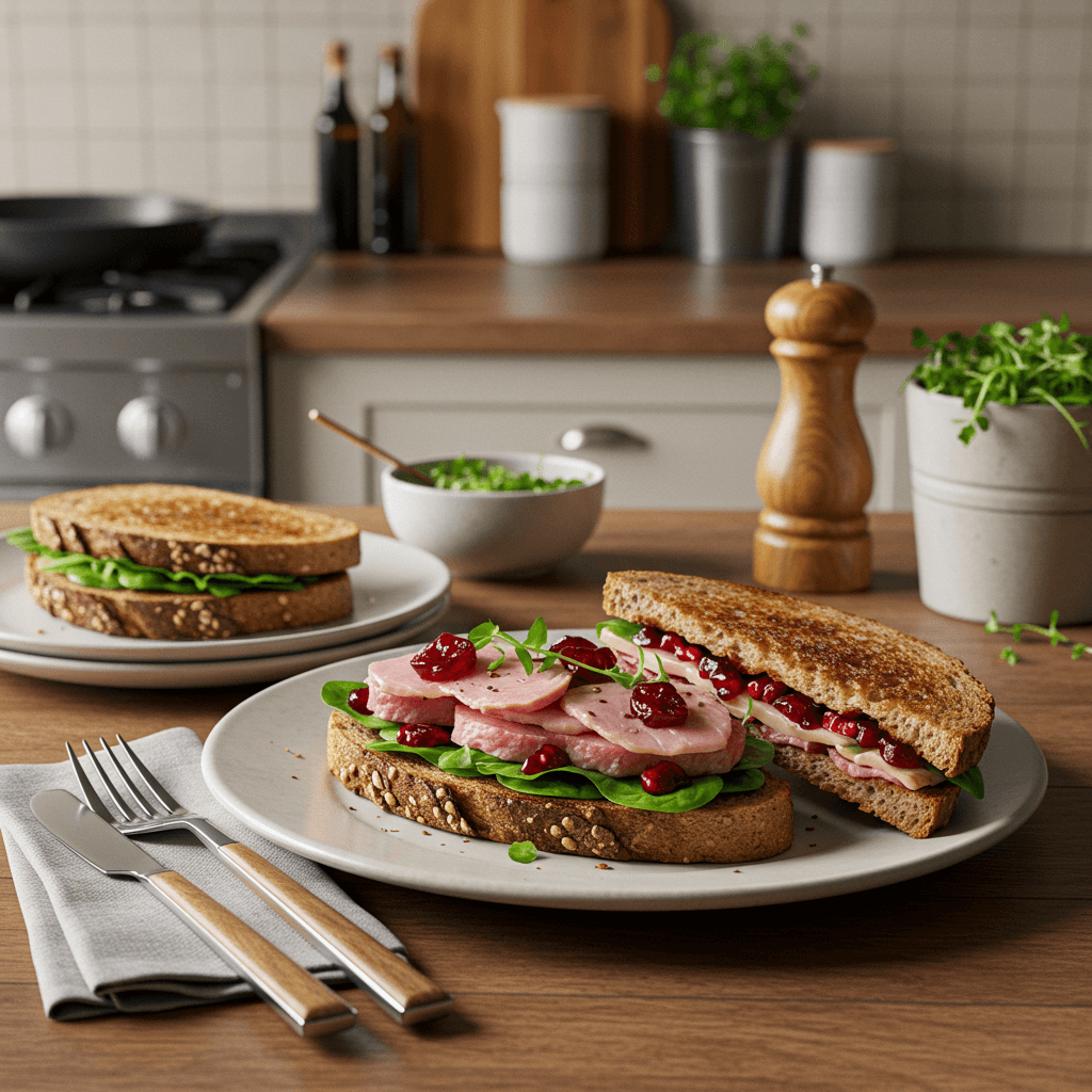 Broiled Tuna Cranberry Melt on Pumpernickel