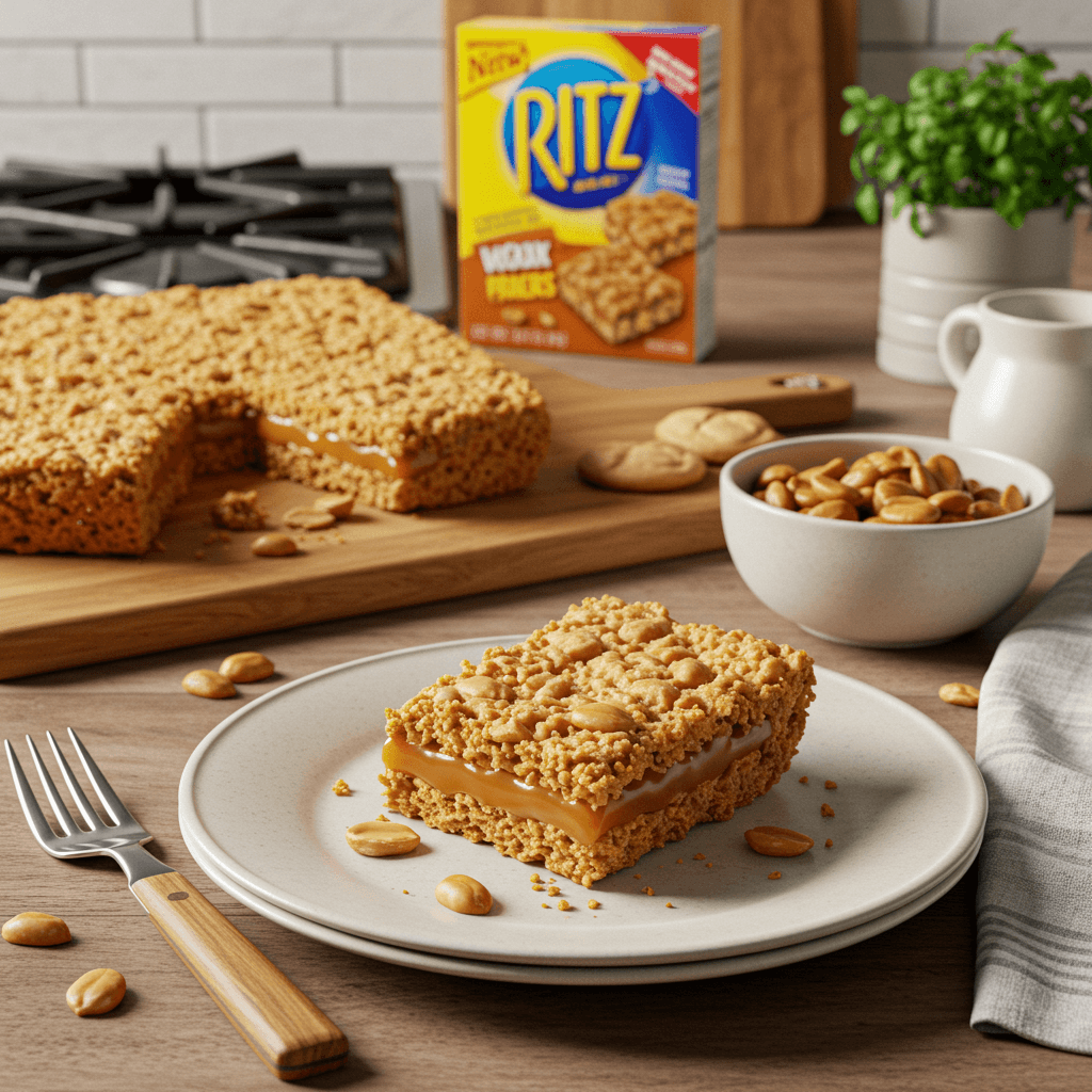 Buttery Peanut Ritz Caramel Bars
