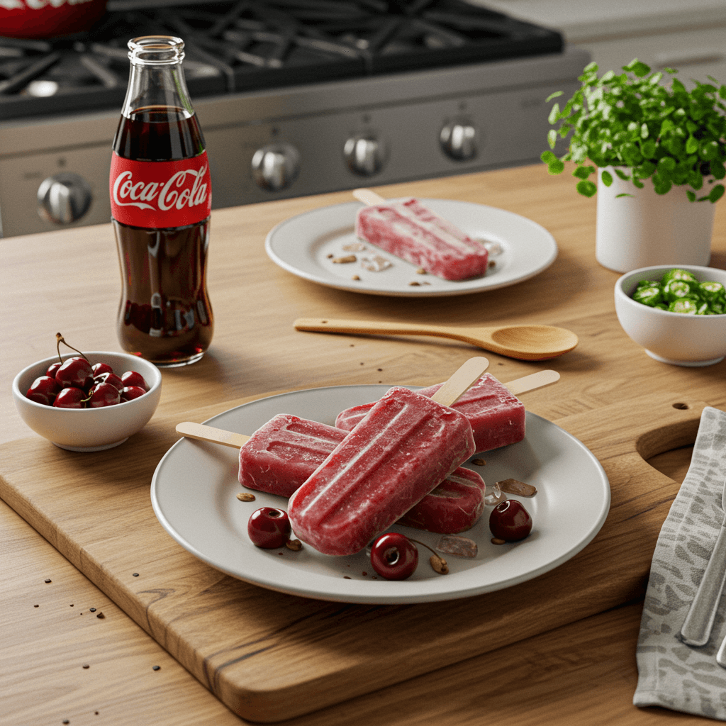 Chilling Cherry Coke and Diet Coke Ice Pops