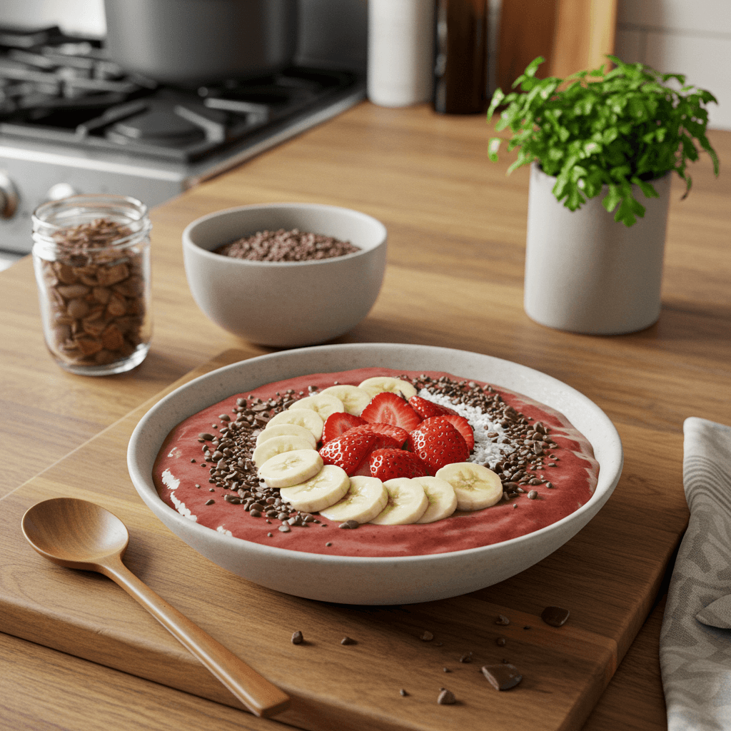 Chocolate Strawberry Bliss Smoothie Bowl