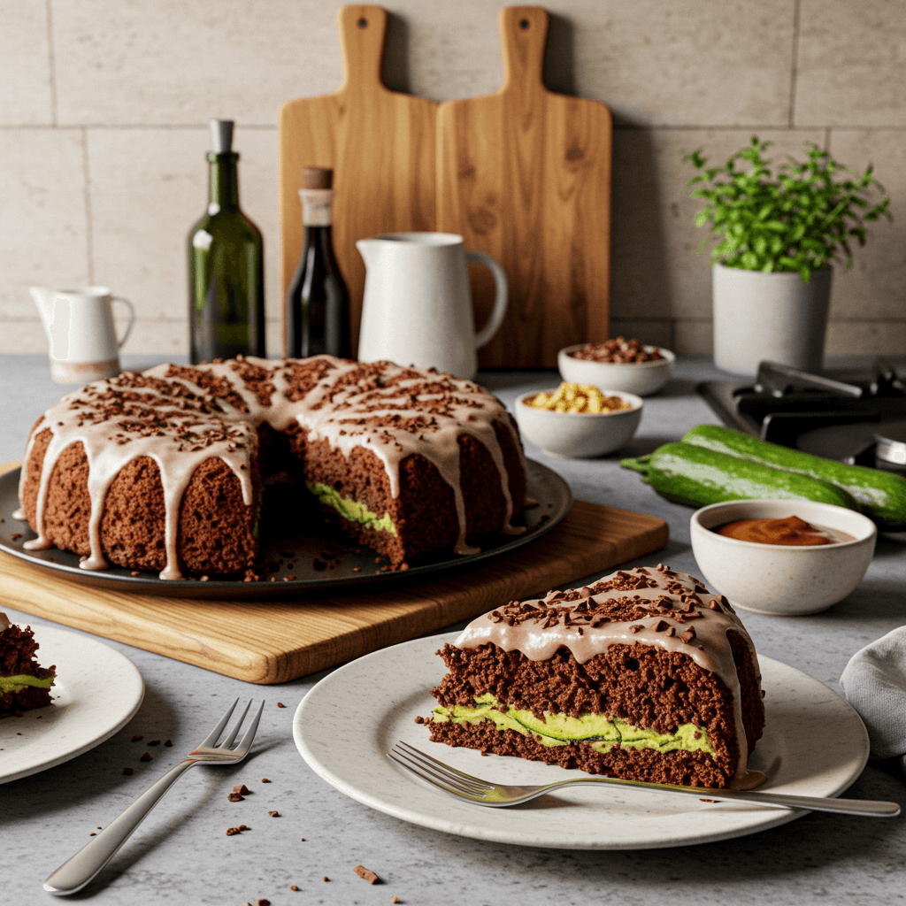 Chocolate Zucchini Dream Cake with Ganache Glaze