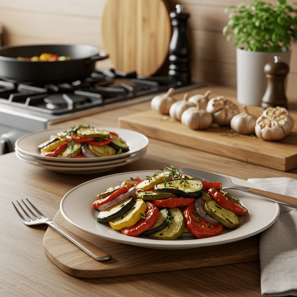 Classic Ratatouille with Roasted Garlic and Herbs