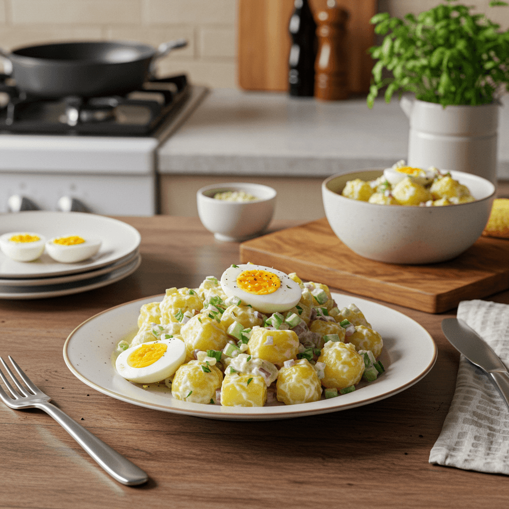 Classic Stovetop Potato Salad with Egg and Horseradish