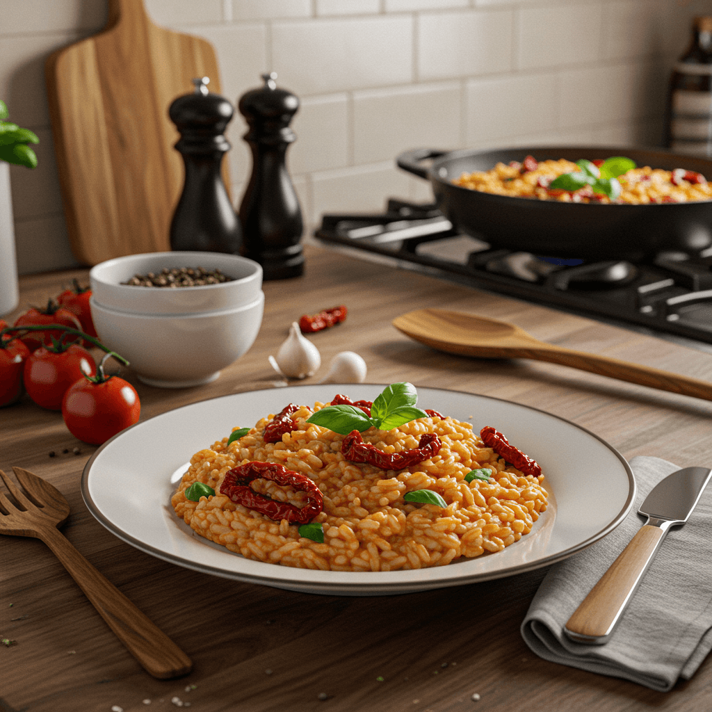 Decadent Sun-Dried Tomato and Basil Risotto