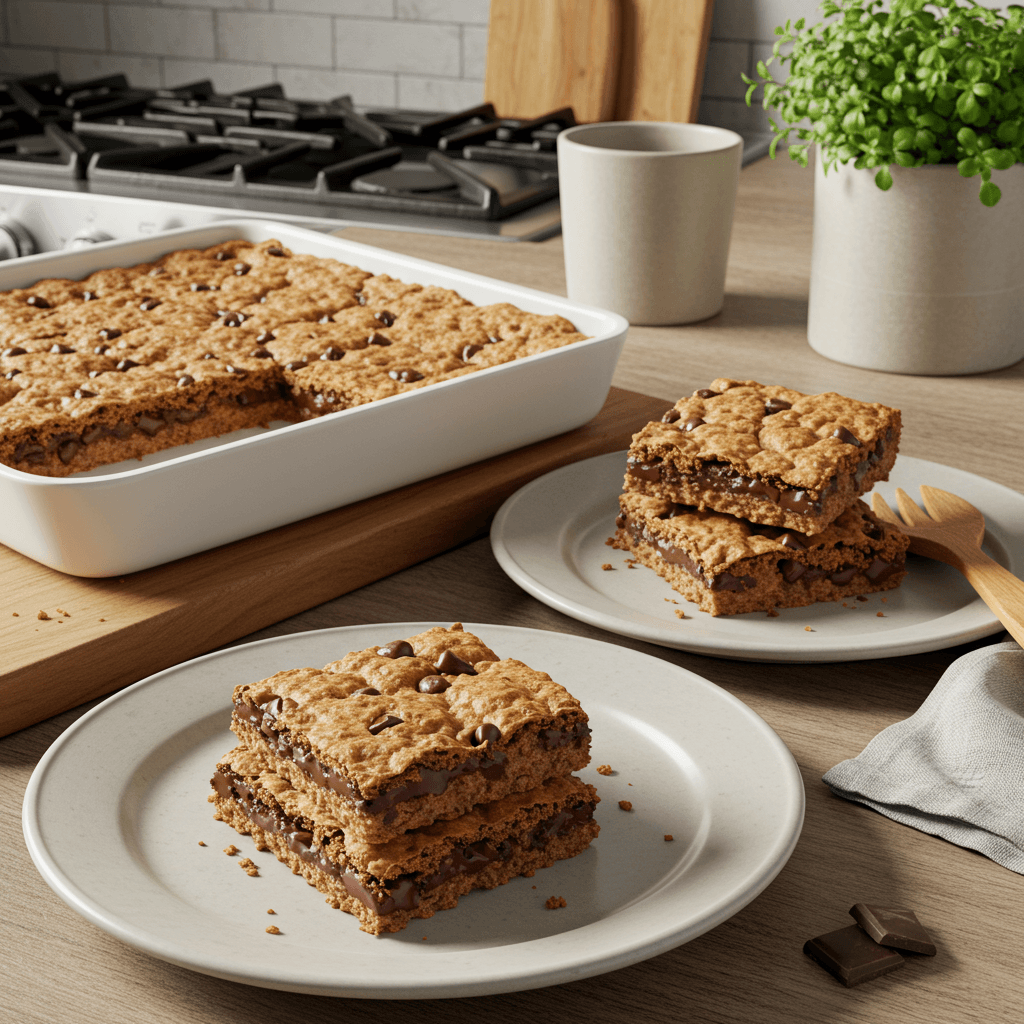 Decadent Whole Grain Chocolate Chip Bars
