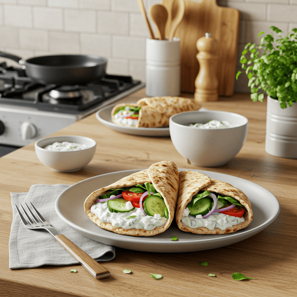 Deliciously Fresh Cucumber Tzatziki Pita Wraps