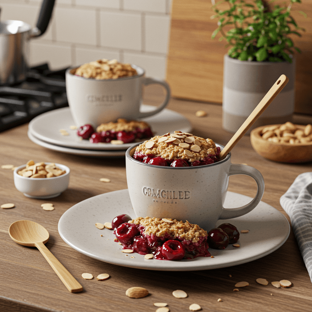 Delightful Cherry Almond Crisp in a Mug
