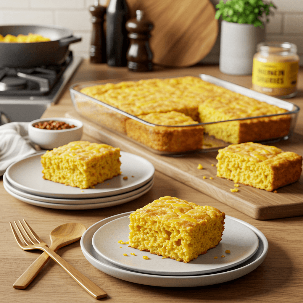 Golden Honey Cornbread Squares
