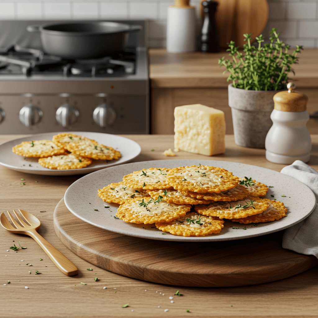 Golden Parmesan Thyme Crisps