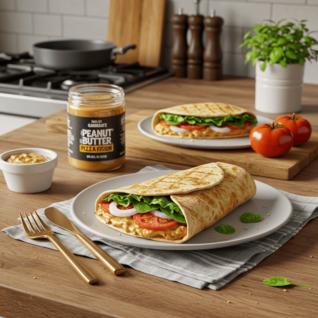 Gourmet Peanut Butter and Pizza Fusion Wrap