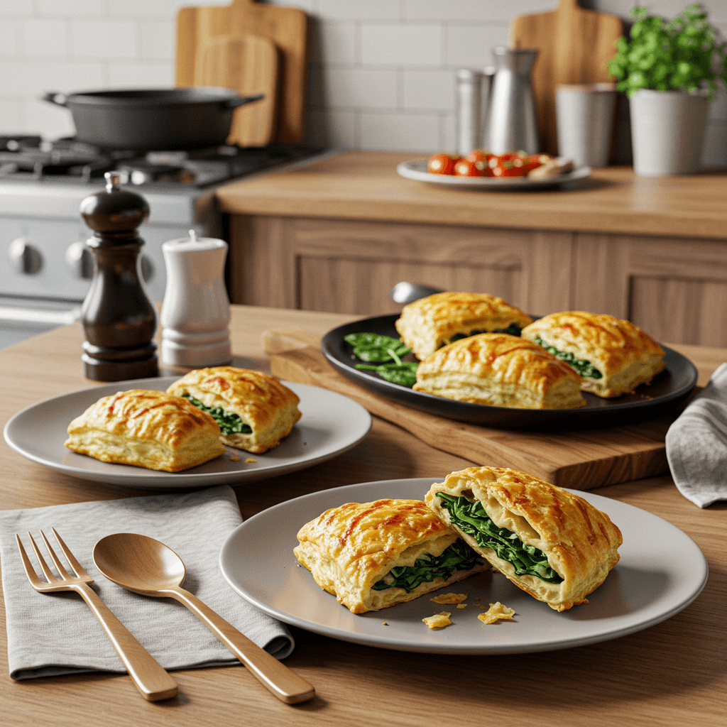 Grilled Chicken and Spinach Puff Pastry Delight