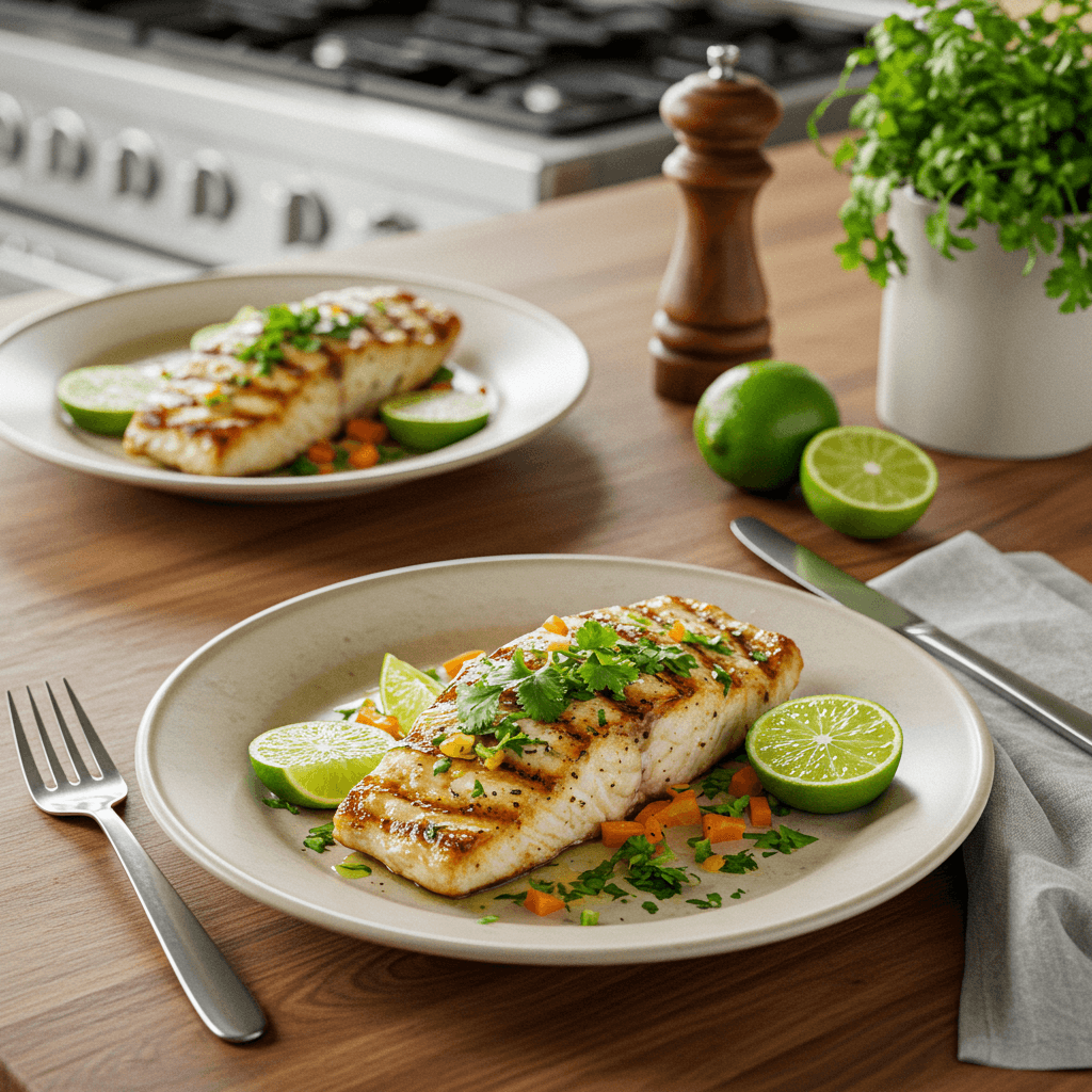 Grilled Swordfish with Lime and Cilantro
