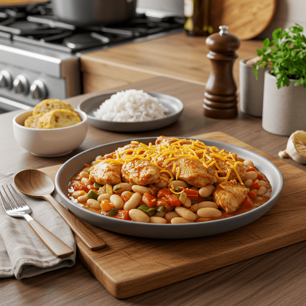 Oven-Baked Chicken and White Bean Chili