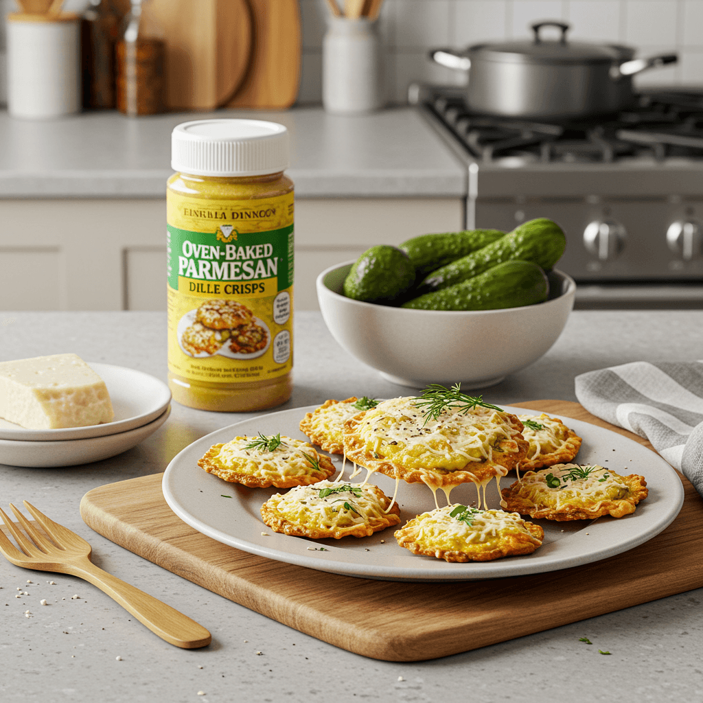 Oven-Baked Parmesan Dill Pickle Crisps