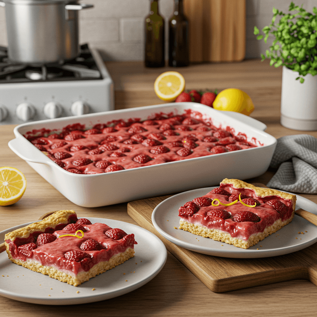 Oven-Baked Strawberry Lemon Bars