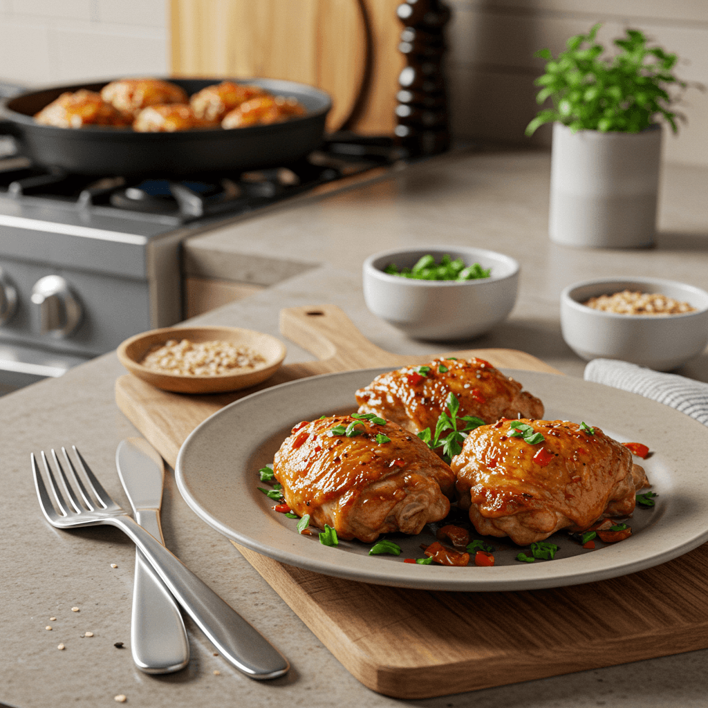 Oven-Baked Sweet and Spicy Chicken Thighs