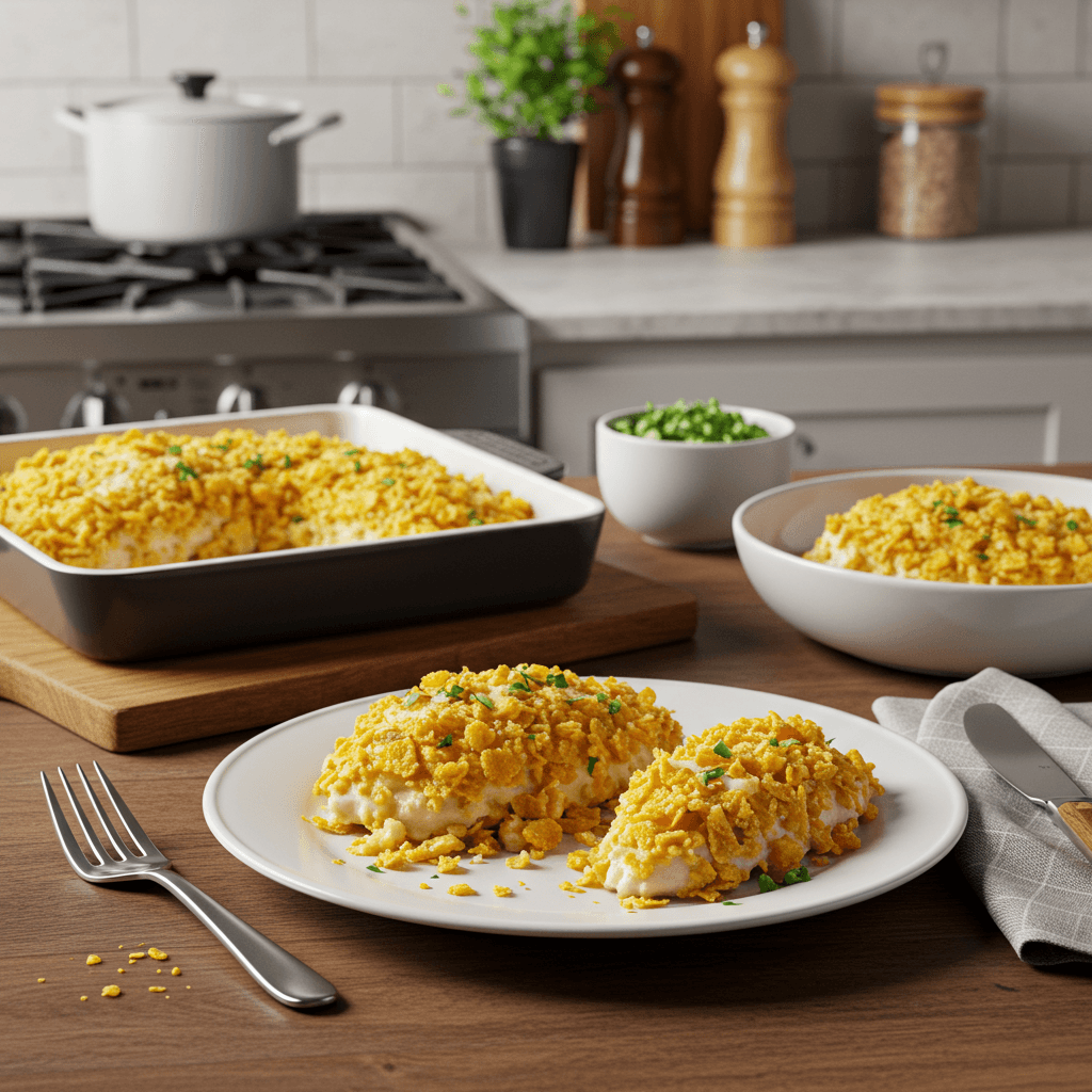 Oven-Crisped Parmesan Chicken with Cornflake Crust