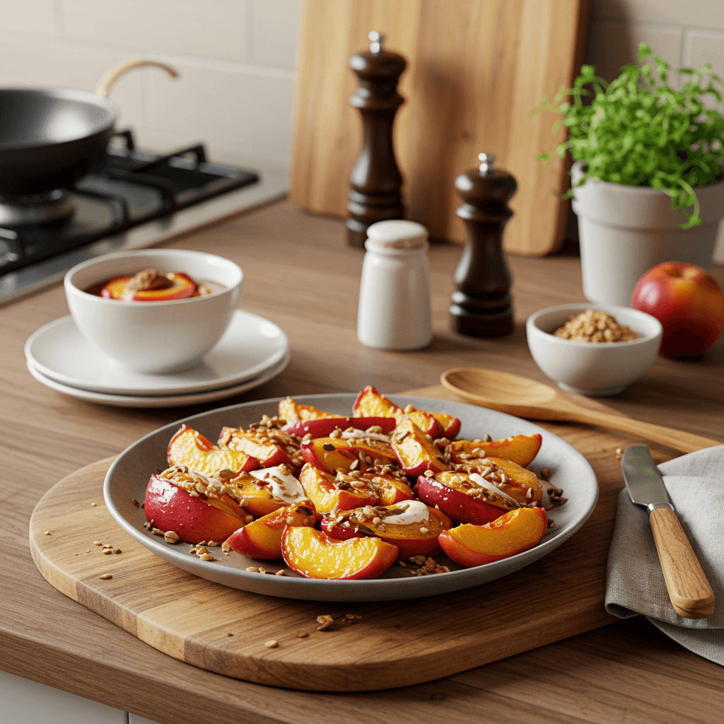 Oven-Roasted Nectarine Delight with a Crunchy Twist